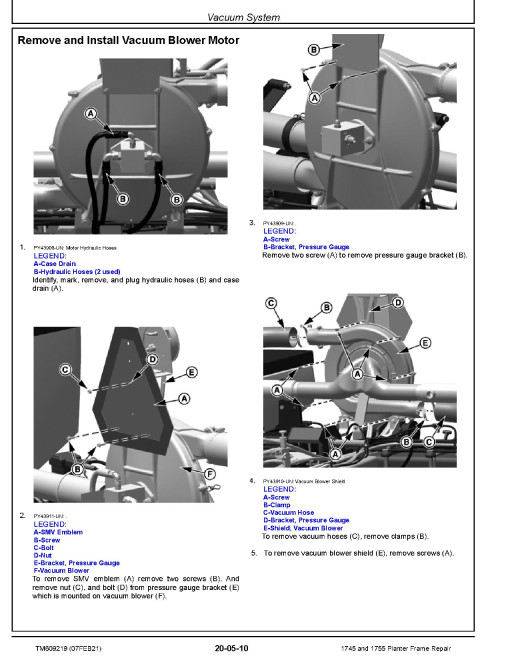 John Deere 1745 and 1755 Planters Frame Repair Manual (TM609219)
