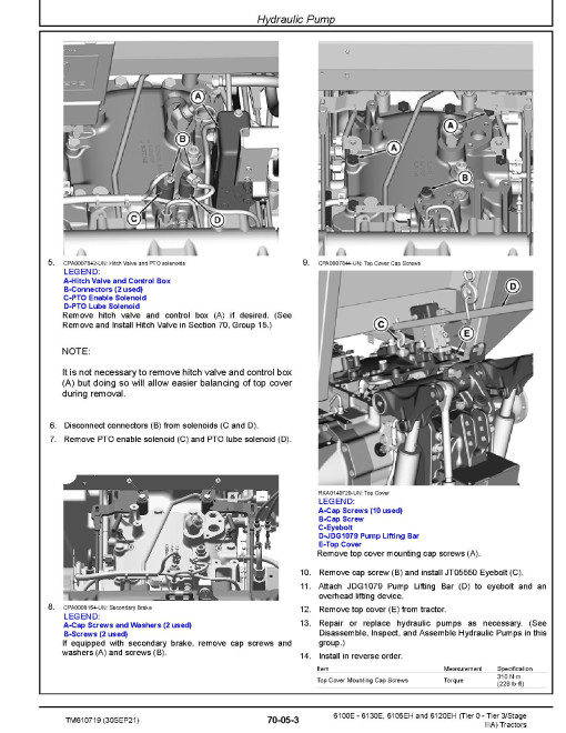 John Deere 6100E, 6105EH, 6110E, 6115E, 6120EH, 6125E and 6130E Tractors Repair Manual (TM610719) John Deere 6100E, 6105EH, 6110E, 6115E, 6120EH, 6125E and 6130E Tractors Repair Manual (TM610719)