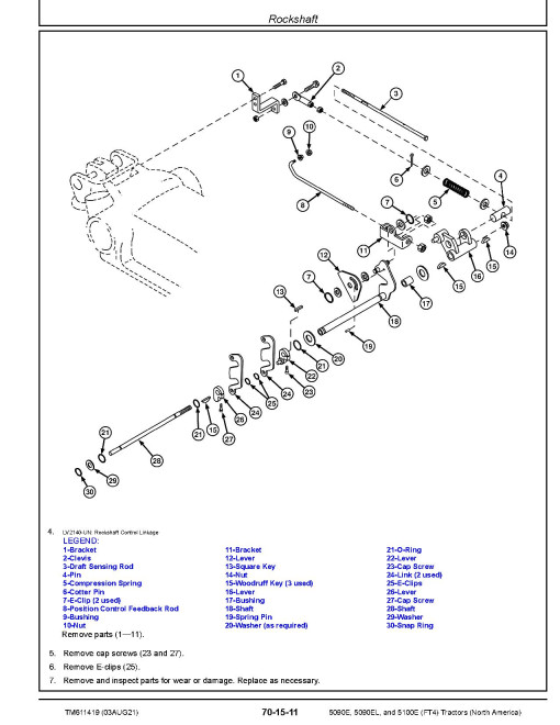 John Deere 5090E, 5090EL and 5100E (SN: 070000-) FT4 Tractors (North America) Repair Manual (TM611419) John Deere 5090E, 5090EL and 5100E (SN: 070000-) FT4 Tractors (North America) Repair Manual (TM611419)