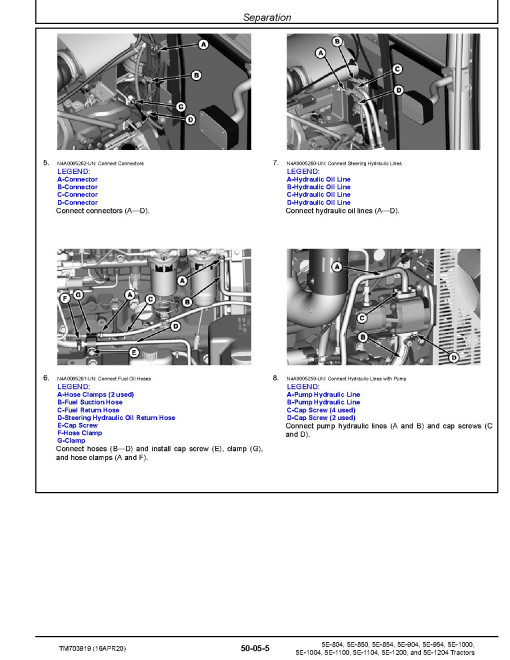 John Deere 5E-1000, 5E-1004, 5E-1100, 5E-1104, 5E-1200, 5E-1204, 5E-804, 5E-850, 5E-854, 5E-904 and 5E-954 China Tractors (from MY18) Repair Manual (TM703919) John Deere 5E-1000, 5E-1004, 5E-1100, 5E-1104, 5E-1200, 5E-1204, 5E-804, 5E-850, 5E-854, 5E-904 and 5E-954 China Tractors (from MY18) Repair Manual (TM703919)