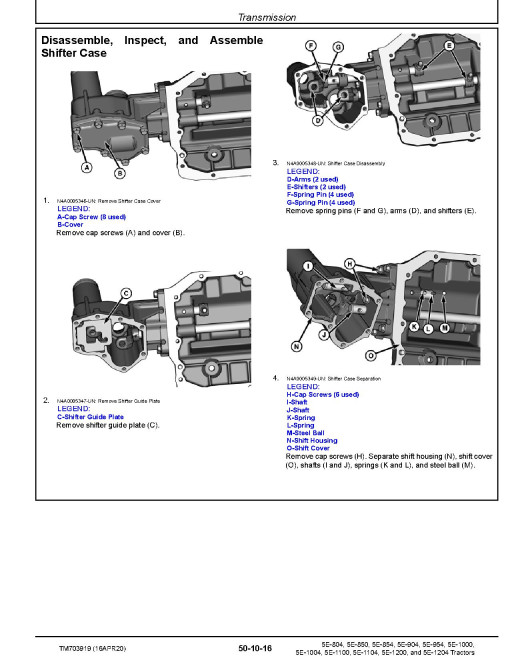 John Deere 5E-1000, 5E-1004, 5E-1100, 5E-1104, 5E-1200, 5E-1204, 5E-804, 5E-850, 5E-854, 5E-904 and 5E-954 China Tractors (from MY18) Repair Manual (TM703919) John Deere 5E-1000, 5E-1004, 5E-1100, 5E-1104, 5E-1200, 5E-1204, 5E-804, 5E-850, 5E-854, 5E-904 and 5E-954 China Tractors (from MY18) Repair Manual (TM703919)