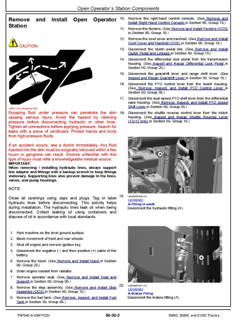 John Deere 5090E, 5095E and 5100E Tractors (Asia, MY2020-MY2021) Repair Manual (TM704619) John Deere 5090E, 5095E and 5100E Tractors (Asia, MY2020-MY2021) Repair Manual (TM704619)