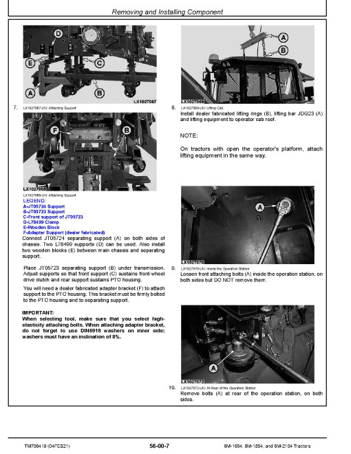 John Deere 6M-1654, 6M-1854 and 6M-2104 Tractors (Asia) Repair Manual (TM706419) John Deere 6M-1654, 6M-1854 and 6M-2104 Tractors (Asia) Repair Manual (TM706419)
