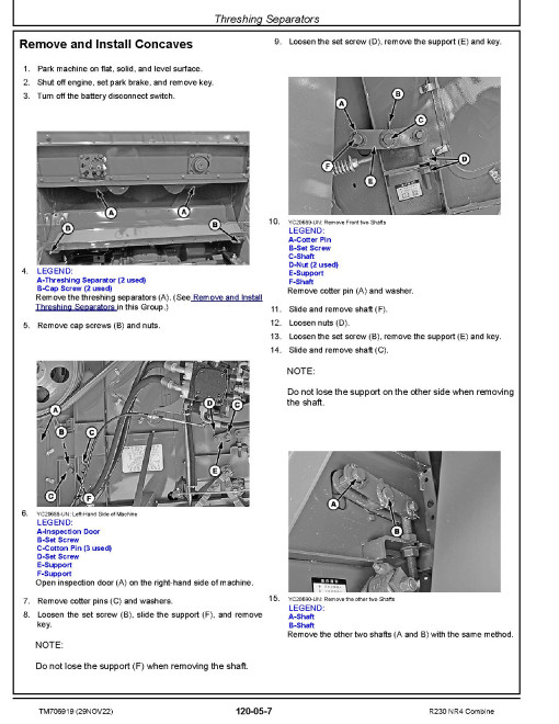 John Deere R230 NR4 Combines (Asia) Repair Manual (TM706919) John Deere R230 NR4 Combines (Asia) Repair Manual (TM706919)