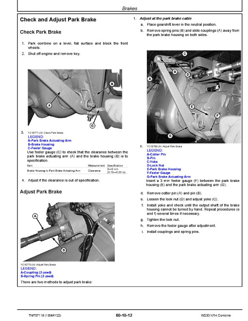 John Deere W230 NR4 Combines (Asia) Repair Manual (TM707119) John Deere W230 NR4 Combines (Asia) Repair Manual (TM707119)