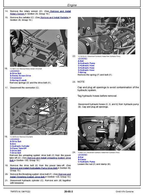 John Deere C2 400 / C440 NR4 Combines (China) Repair Manual (TM707319) John Deere C2 400 / C440 NR4 Combines (China) Repair Manual (TM707319)