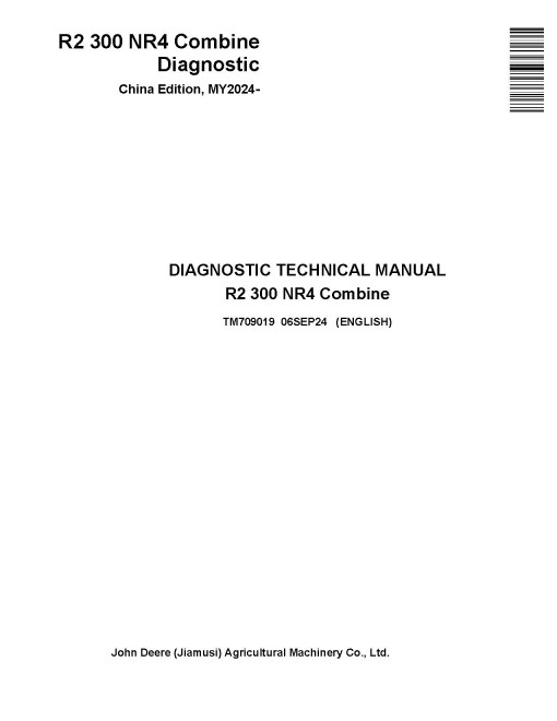 John Deere R2 300 NR4 Combines (China, from MY2024) Diagnostic Manual (TM709019)