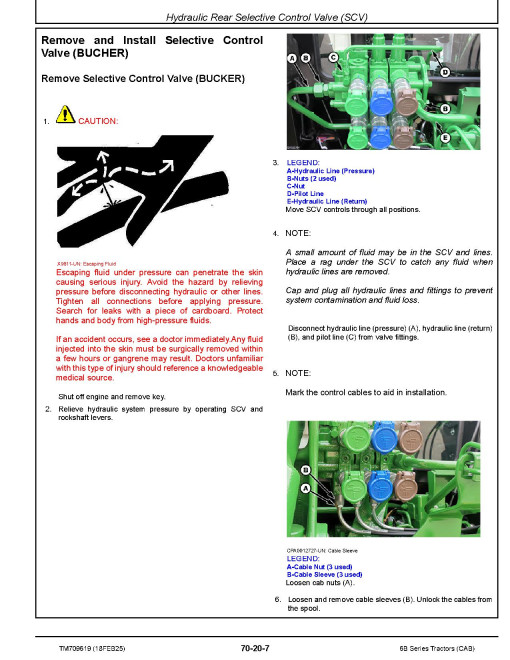 John Deere 6095B, 6110B, 6120B, 6135B, 6140B, 6150B Cab Tractors (Export Edition, SN:540000-) Repair Technical Manual (TM709619)