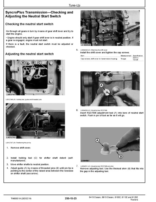 John Deere 6100E, 6110E, 6125E, 6415 Classic and 6615 Classic Tractors (South America) Diagnostic Manual (TM800319) John Deere 6100E, 6110E, 6125E, 6415 Classic and 6615 Classic Tractors (South America) Diagnostic Manual (TM800319)