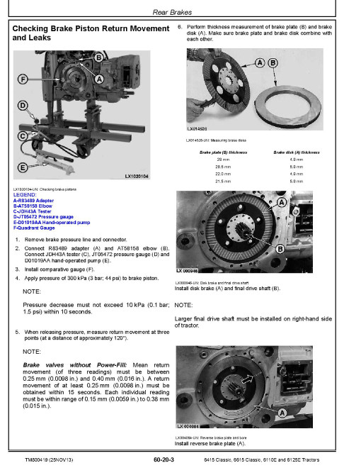 John Deere 6110E, 6125E, 6415 Classic and 6615 Classic Tractors (South America) Repair Manual (TM800419) John Deere 6110E, 6125E, 6415 Classic and 6615 Classic Tractors (South America) Repair Manual (TM800419)