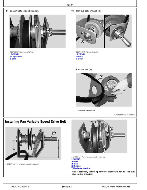 John Deere 1470, 1570 and W330 Combines (South America, Europe and CIS) Repair Manual (TM801319) John Deere 1470, 1570 and W330 Combines (South America, Europe and CIS) Repair Manual (TM801319)