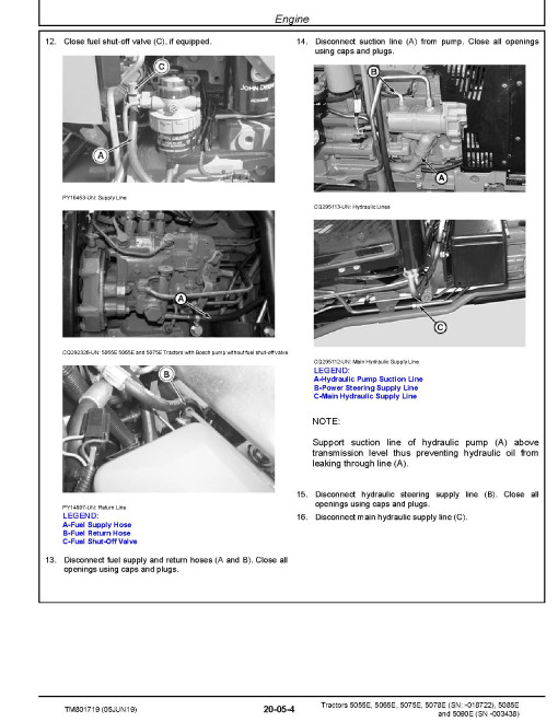 John Deere 5055E, 5065E, 5075E, 5078E (SN. up to 018722) 5085E and 5090E (SN. up to 003438) Tractors (South America) Repair Manual (TM801719) John Deere 5055E, 5065E, 5075E, 5078E (SN. up to 018722) 5085E and 5090E (SN. up to 003438) Tractors (South America) Repair Manual (TM801719)