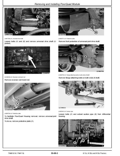 John Deere 6110J, 6125J and 6130J Tractors Repair Manual (TM801919) John Deere 6110J, 6125J and 6130J Tractors Repair Manual (TM801919)
