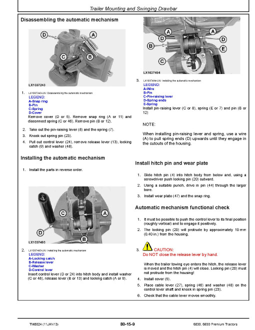 John Deere 6830 Premium and 6930 Premium Tractors (European Edition) Repair Manual (TM8024) John Deere 6830 Premium and 6930 Premium Tractors (European Edition) Repair Manual (TM8024)