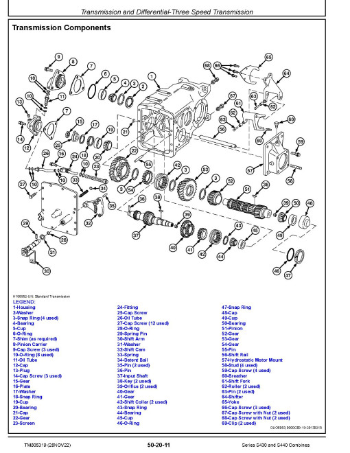 John Deere S430 and S440 Combines Repair Manual (TM805319) John Deere S430 and S440 Combines Repair Manual (TM805319)