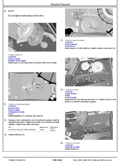 John Deere S540, S550, S660, S670, S680 and S690 Combines (South America, SN. from 120100) Repair Manual (TM805519) John Deere S540, S550, S660, S670, S680 and S690 Combines (South America, SN. from 120100) Repair Manual (TM805519)