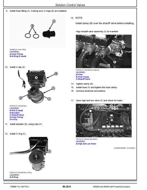 John Deere M4030 and M4040 (SN: 180000-189999) Self-Propelled Sprayers Repair Manual (TM806119) John Deere M4030 and M4040 (SN: 180000-189999) Self-Propelled Sprayers Repair Manual (TM806119)