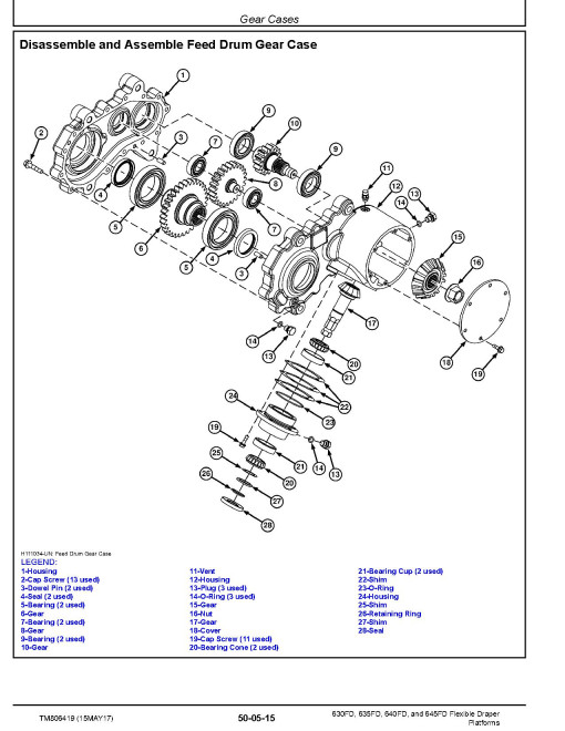John Deere 630FD, 635FD, 640FD and 645FD Flexible Draper Platforms (South America, SN. from 120100) Repair Manual (TM806419) John Deere 630FD, 635FD, 640FD and 645FD Flexible Draper Platforms (South America, SN. from 120100) Repair Manual (TM806419)