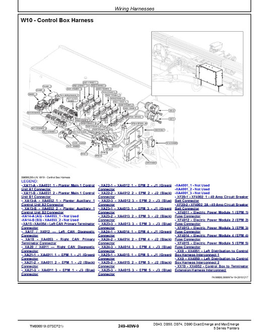 John Deere DB40, DB50, DB74 and DB90 ExactEmerge™ and MaxEmerge™ 5 Planters (South America, SN: 130100-140099) Diagnostic Manual (TM806519)