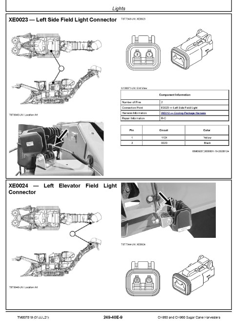 John Deere CH950 and CH960 Sugar Cane Harvesters Diagnostic Technical Manual (TM807819) John Deere CH950 and CH960 Sugar Cane Harvesters Diagnostic Technical Manual (TM807819)