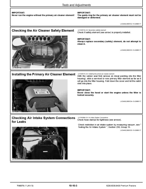 John Deere 6230 Premium, 6330 Premium and 6430 Premium Tractors (North American Edition) Repair Manual (TM8079) John Deere 6230 Premium, 6330 Premium and 6430 Premium Tractors (North American Edition) Repair Manual (TM8079)