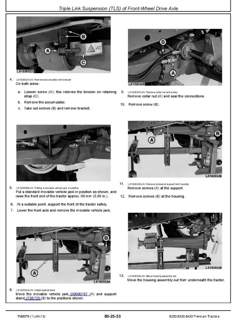 John Deere 6230 Premium, 6330 Premium and 6430 Premium Tractors (North American Edition) Repair Manual (TM8079) John Deere 6230 Premium, 6330 Premium and 6430 Premium Tractors (North American Edition) Repair Manual (TM8079)