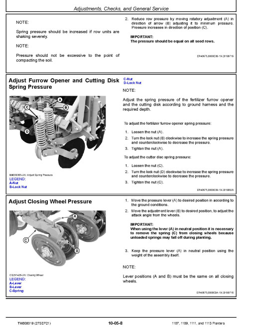 John Deere 1107, 1109, 1111 and 1113 Planters (SN. from 130100) Repair Manual (TM808019)
