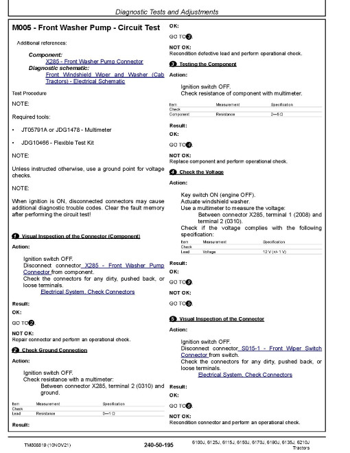 John Deere 6100J, 6115J, 6125J, 6135J, 6150J, 6170J, 6190J and 6210J Tractors (South America, SN. from 600000) Diagnostic Manual (TM808819) John Deere 6100J, 6115J, 6125J, 6135J, 6150J, 6170J, 6190J and 6210J Tractors (South America, SN. from 600000) Diagnostic Manual (TM808819)