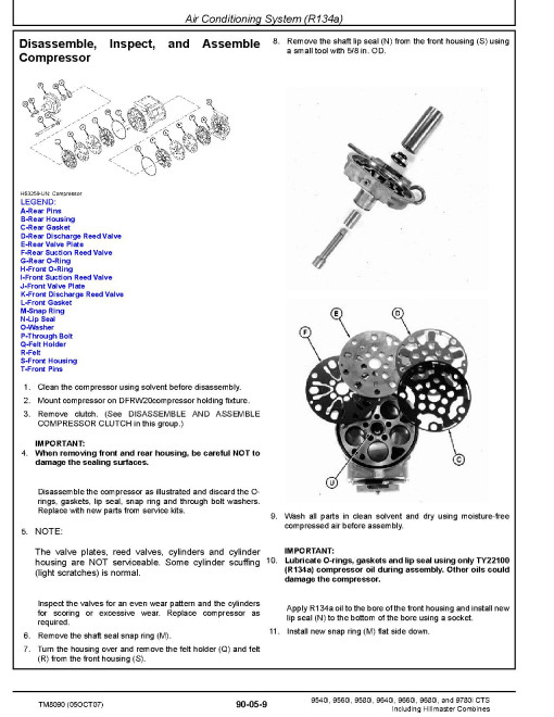 John Deere 9540i, 9560i, 9580i, 9640i, 9660i, 9680i and 9780i CTS including HillMaster Combines Repair Manual (TM8090) John Deere 9540i, 9560i, 9580i, 9640i, 9660i, 9680i and 9780i CTS including HillMaster Combines Repair Manual (TM8090)