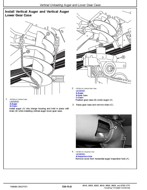 John Deere 9540i, 9560i, 9580i, 9640i, 9660i, 9680i and 9780i CTS including HillMaster Combines Repair Manual (TM8090) John Deere 9540i, 9560i, 9580i, 9640i, 9660i, 9680i and 9780i CTS including HillMaster Combines Repair Manual (TM8090)