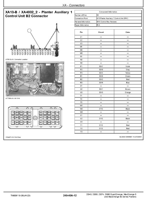 John Deere DB40, DB50, DB74 and DB90 ExactEmerge, MaxEmerge 5(E) Planters (South America) Diagnostic Manual (TM809119)