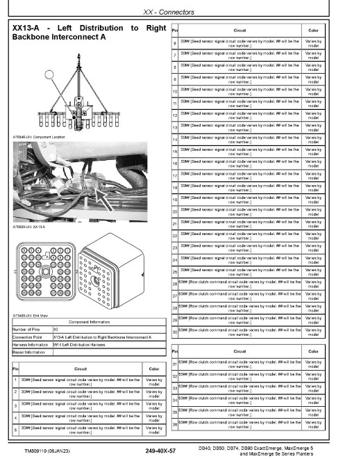 John Deere DB40, DB50, DB74 and DB90 ExactEmerge, MaxEmerge 5(E) Planters (South America) Diagnostic Manual (TM809119)