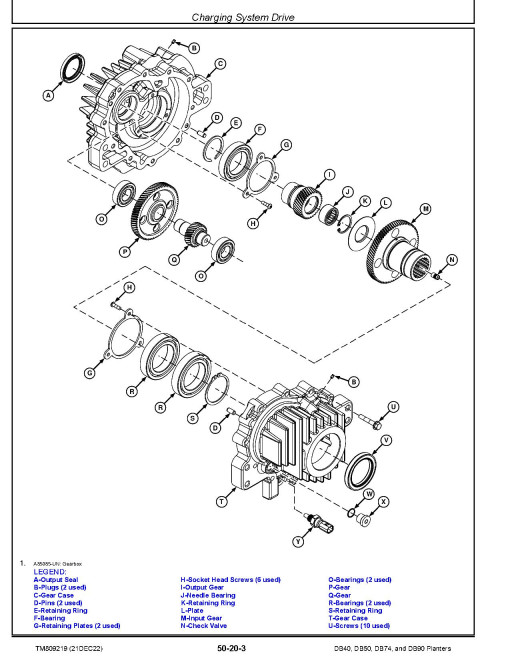 John Deere DB40, DB50, DB74 and DB90 Planters (South America, SN. from 140100) Repair Manual (TM809219)