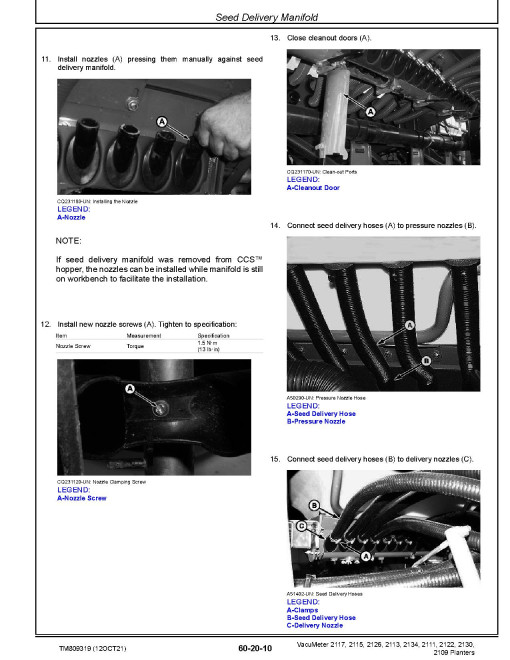 John Deere VacuMeter™ 2109, 2111, 2113, 2115, 2117, 2122, 2126, 2130 and 2134 Planters (South America) Repair Manual (TM809319) John Deere VacuMeter™ 2109, 2111, 2113, 2115, 2117, 2122, 2126, 2130 and 2134 Planters (South America) Repair Manual (TM809319)