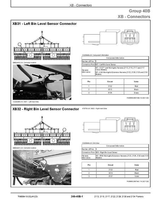 John Deere 2113, 2115, 2117, 2122, 2126, 2130 and 2134 (SN. from 140100) Planters (South America) Diagnostic Manual (TM809419)