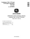 John Deere 1165, 1175 (SN. before 053913) and 1175 Hydro (SN: 054574-091543) Combines Operation and Test Manual (TM8202)