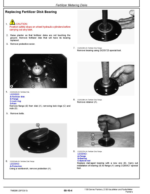 John Deere 1107, 1109, 1111, 1113 Planters and 2109, 2111, 2113, 2115, 2117, 2122, 2126, 2130 VacuMeter™ and RadialMeter Planters Technical Manual (TM8295) John Deere 1107, 1109, 1111, 1113 Planters and 2109, 2111, 2113, 2115, 2117, 2122, 2126, 2130 VacuMeter™ and RadialMeter Planters Technical Manual (TM8295)