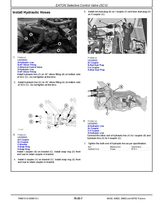 John Deere 5045E, 5055E, 5065E and 5075E FT4 Tractors (North America, MY14-17, SN. up to 748240) Repair Manual (TM901519) John Deere 5045E, 5055E, 5065E and 5075E FT4 Tractors (North America, MY14-17, SN. up to 748240) Repair Manual (TM901519)