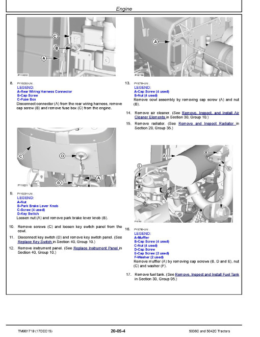 John Deere 5036C and 5042C Tractors (Export Edition) Technical Manual (TM901719) John Deere 5036C and 5042C Tractors (Export Edition) Technical Manual (TM901719)