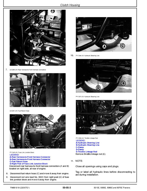 John Deere 5055E, 5065E, 5075E and 5310E Tractors (from MY2016) Technical Manual (TM901819) John Deere 5055E, 5065E, 5075E and 5310E Tractors (from MY2016) Technical Manual (TM901819)