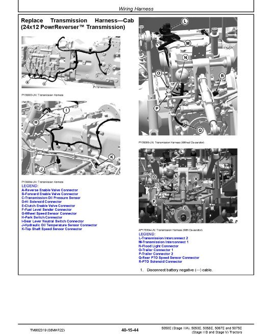 John Deere 5050E (Stage IIIA), 5058E, 5067E, 5075E (Stage IIIB and Stage V) Tractors (SN. from 045554) Repair Manual (TM902319) John Deere 5050E (Stage IIIA), 5058E, 5067E, 5075E (Stage IIIB and Stage V) Tractors (SN. from 045554) Repair Manual (TM902319)