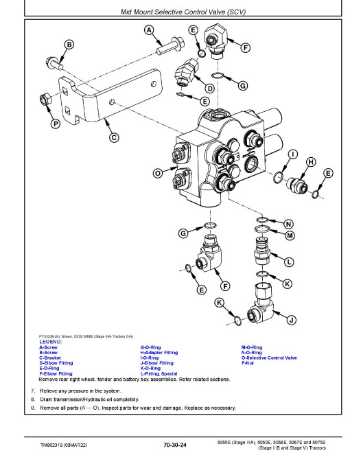 John Deere 5050E (Stage IIIA), 5058E, 5067E, 5075E (Stage IIIB and Stage V) Tractors (SN. from 045554) Repair Manual (TM902319) John Deere 5050E (Stage IIIA), 5058E, 5067E, 5075E (Stage IIIB and Stage V) Tractors (SN. from 045554) Repair Manual (TM902319)