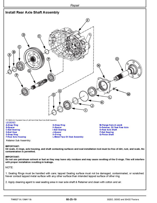 John Deere 3025D, 3035D and 3043D Tractors (North American Edition) Technical Manual (TM902719) John Deere 3025D, 3035D and 3043D Tractors (North American Edition) Technical Manual (TM902719)