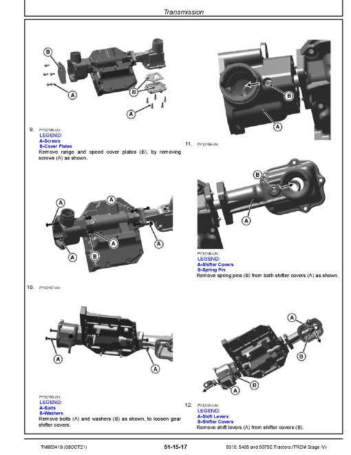 John Deere 5075E, 5310 and 5405 TREM Stage IV Tractors (Indian) Repair Manual (TM903419) John Deere 5075E, 5310 and 5405 TREM Stage IV Tractors (Indian) Repair Manual (TM903419)