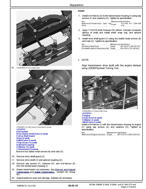 John Deere 5075M, 5090M, 5100M, 5100MH and 5115M FT4 and Stage V Tractors (Export Edition) Repair Manual (TM903819) John Deere 5075M, 5090M, 5100M, 5100MH and 5115M FT4 and Stage V Tractors (Export Edition) Repair Manual (TM903819)