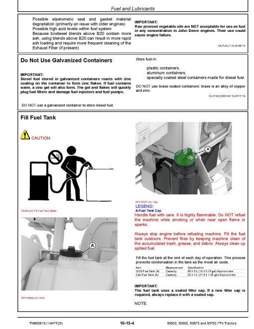 John Deere 5050E, 5060E, 5067E and 5075E Tractors (North America, from MY2023) Repair Technical Manual (TM903919)