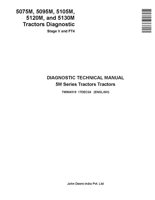 John Deere 5075M, 5095M, 5105M, 5120M and 5130M FT4/Stage V Tractors Diagnostic Technical Manual