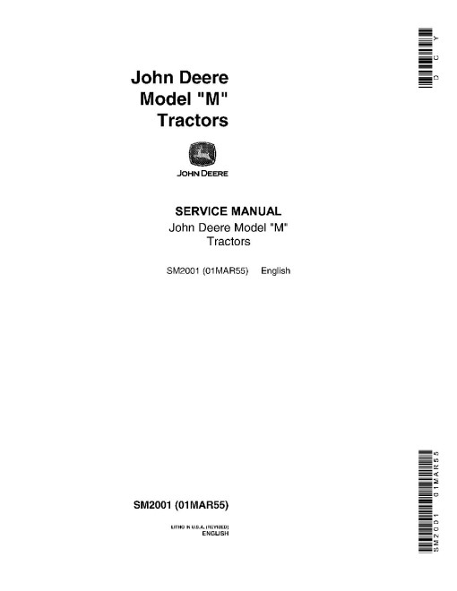 John Deere M Tractors Service Manual (SM2001) John Deere M Tractors Service Manual (SM2001)