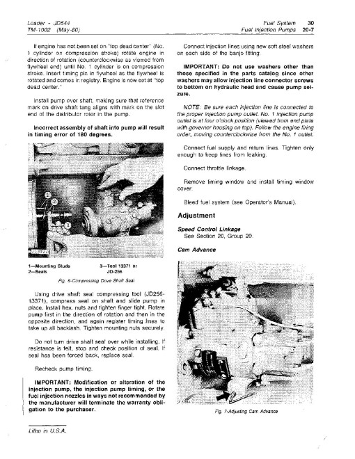John Deere 544 and 544A Wheel Loaders Technical Manual (TM1002) John Deere 544 and 544A Wheel Loaders Technical Manual (TM1002)
