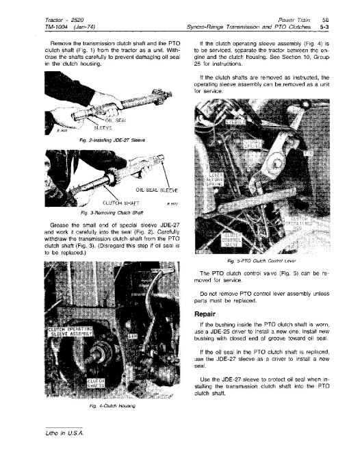 John Deere 2520 Tractors Technical Manual (tm1004) John Deere 2520 Tractors Technical Manual (tm1004)